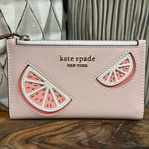 Kate Spade Novelty Tini Embellished Small Slim Bifold Wallet Spritz NWOT - Picture 2 of 16
